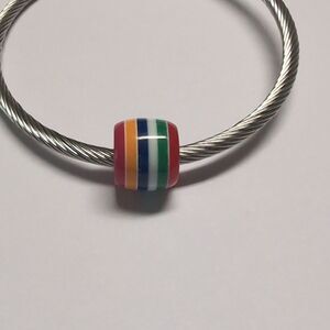 Multicolor‎ Striped Charm for Pandora Style Bracelet